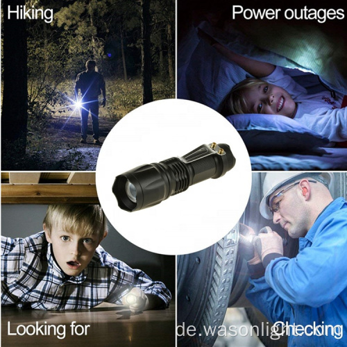 Großhandel Guter Preis J5 Mini kleine Sonne EDC Outdoor Getriebe Taktische LED Fackel Fleisch Licht mit Metallclip für Camping Wandern